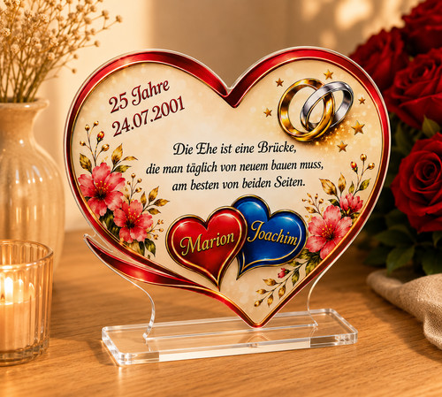 Led acryl herz jahre - herz, 25