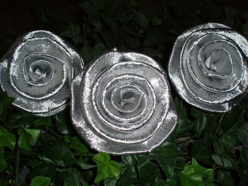 Große krepprosen silber - krepprosen,