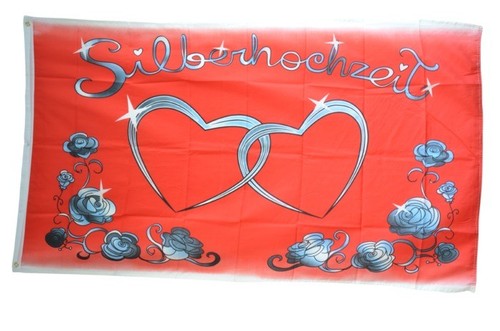 Fahne silberhochzeit flagge - fahne,