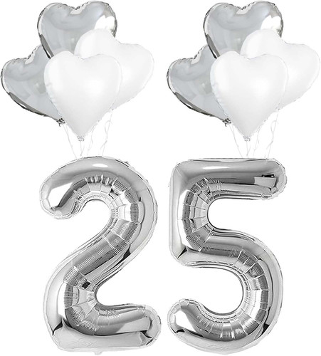 Silber luftballons - 25.,